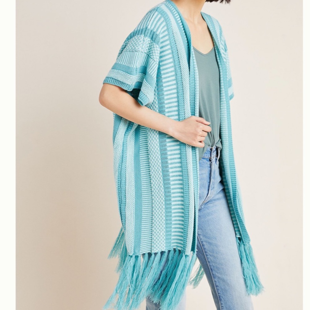 Anthropologie Fringed Kimono One Size - Picture 4 of 6